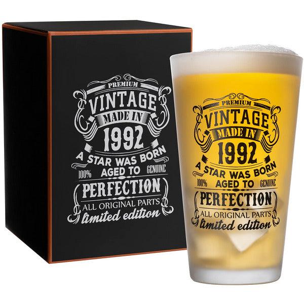 Diversity - 1992 Beer Glass 480ml | 30th Birthday Vintage Beer Pint Glasses | Premium and Durable Personalised Beer Glass for A Crisp Pint | Ideal 30th Gifts 0