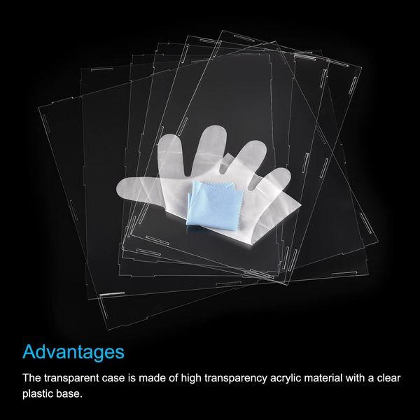 sourcing map Acrylic Display Case Plastic Box Clear Assemble Dustproof Showcase 31x26x15.5cm for Collectibles Items 2