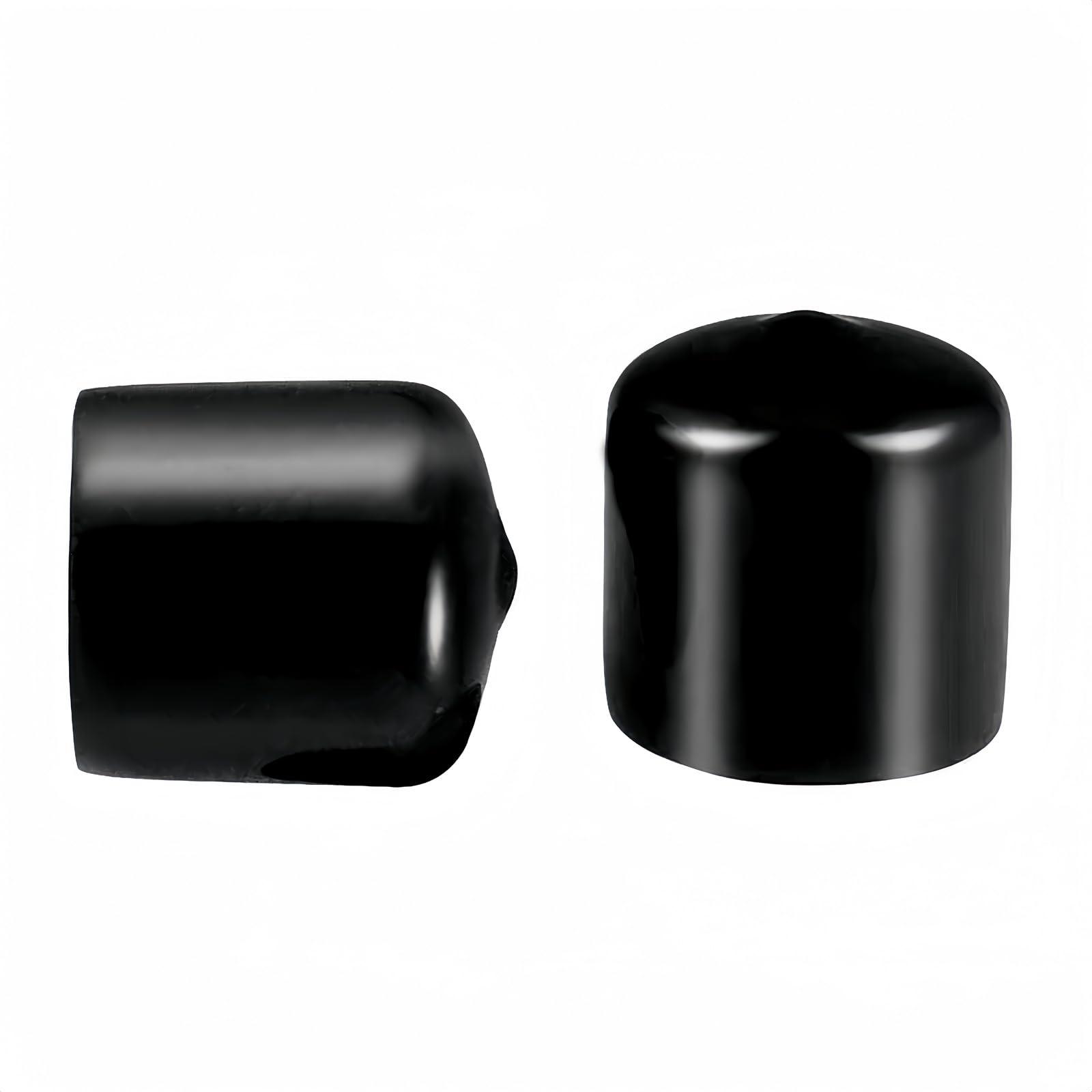 Boxonly Screw Thread Protectors PVC Rubber Round Tube Bolt Cap Plastic End Cap Cover Inner Dia.22mm Black 10Pcs 0