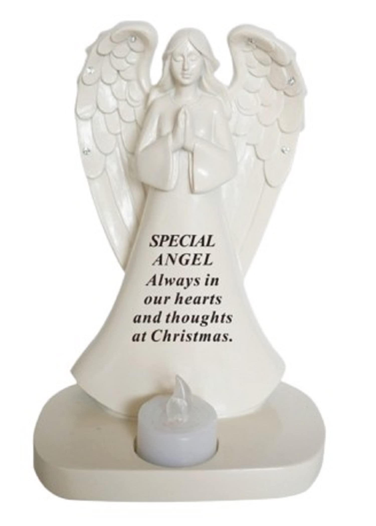David Fischhoff Memorial Christmas Angel With Flickering Light and Diamante Decoration - Special Angel