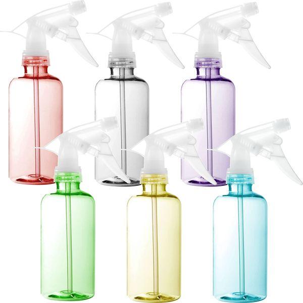 Youngever 6 Pack Empty Plastic Spray Bottles, Color Spray Bottles for Hair and Cleaning Solutions (250ML)