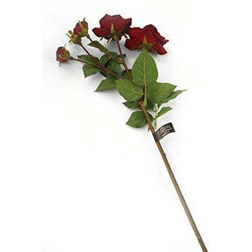 Floral Elegance Artificial 87cm Single Stem Burgundy Spray Rose Flowers x 6 0