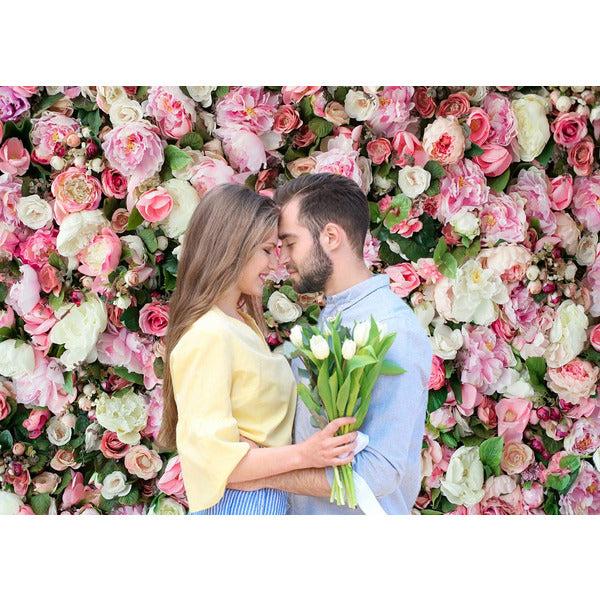 LYWYGG 8x6FT Art Studio 3D Flower Photo Background Rose Flower Backdrops Colorful Flower Photography Backdrop Wall Backdrops Scenery Wedding Decoration Birthday Party CP-316-0806 3