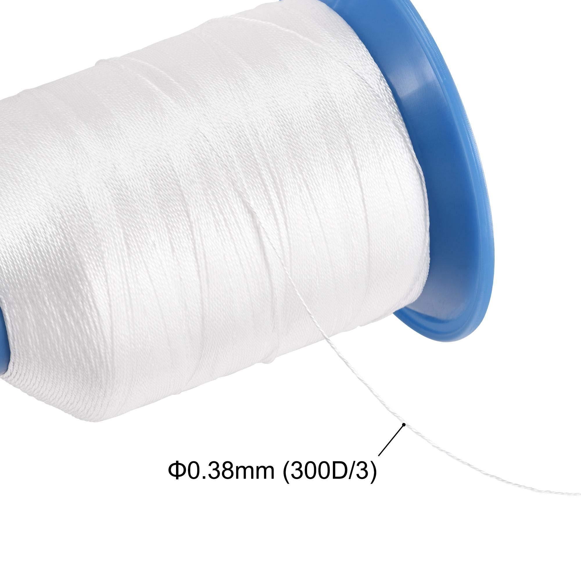 sourcing map Bonded Polyester Sewing Threads 870 Yards 300D/0.38mm Extra Strong Upholstery Thread for Manual and Machine Sews (Snow, 2pcs) 2