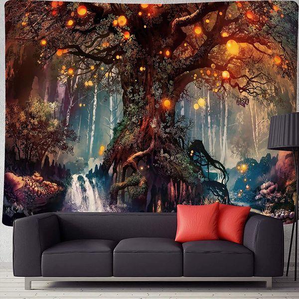 INTDORM Magical Forest Tapestry Life Tree Tapestry Trippy Wall Tapestry Wall Hanging For Bedroom (150x200cm) 2