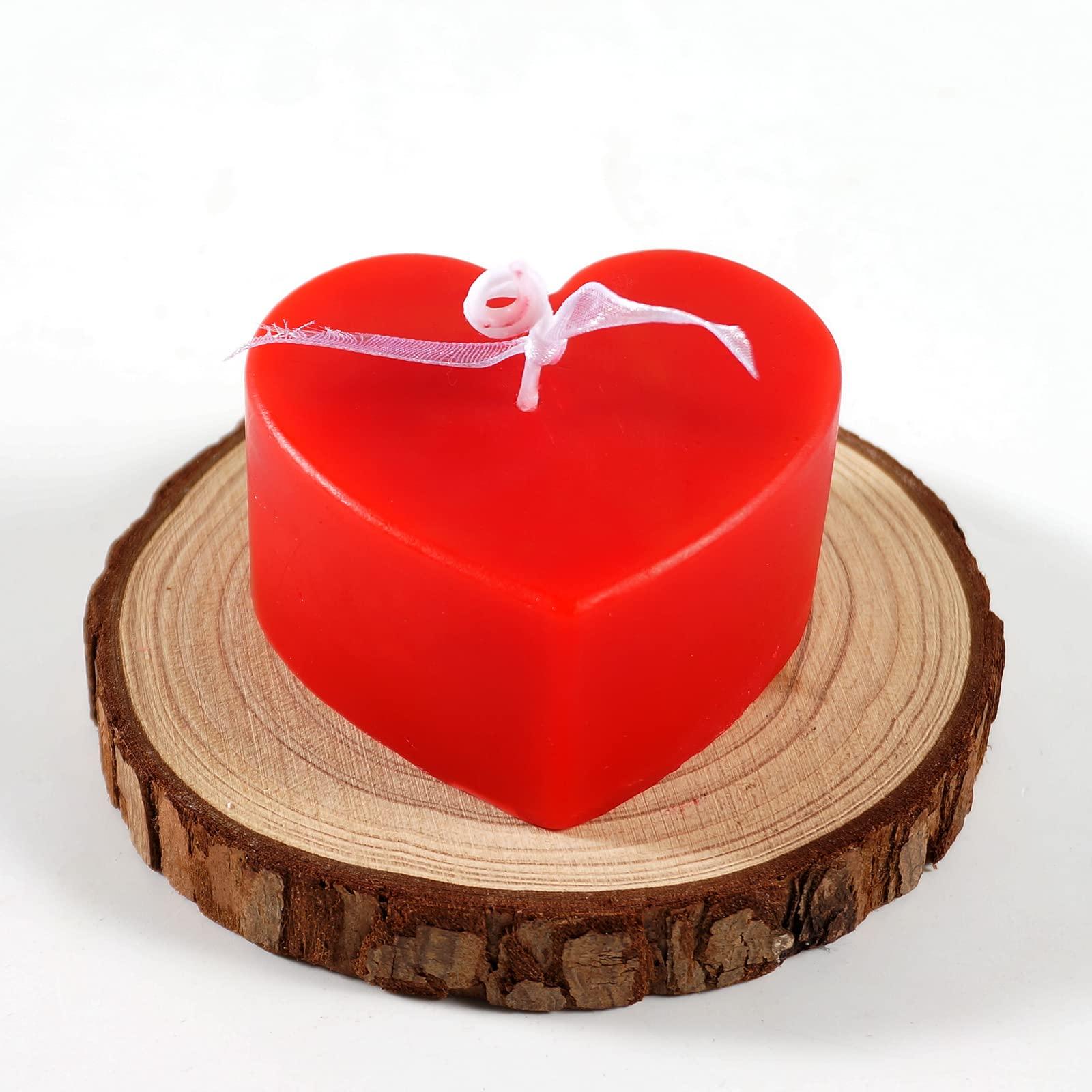 Soulnioi Scented Candle Set 1Pcs Red Heart Shape Candle and 1Pcs Red Agate Crystal Beads Bracelet for Relaxation Birthday Wedding Home Decoration Gifts 2