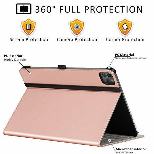 ZtotopCase Case for New iPad Pro 11 2020 Case, Premium Leather Folio Stand Case Smart Cover with Auto Sleep/Wake, Supports iPad Pencil Charging for 2020 iPad Pro 11 Inch 2nd Generation,Rose 1