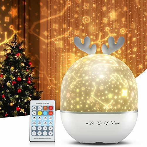 Night Light Projector with Music,Star Light Projecter with Remote Control,Personalised Gifts Baby Kids Toys,6 Projector Films 360Â° Rotation Timer Galaxy Projector Light for Bedroom/Party,Birthday Gift 0