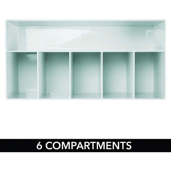 mDesign Cosmetic Organiser - Open-Top Bathroom Tidy Organiser with 6 Compartments - Home and Kitchen Organiser - Mint Green 2