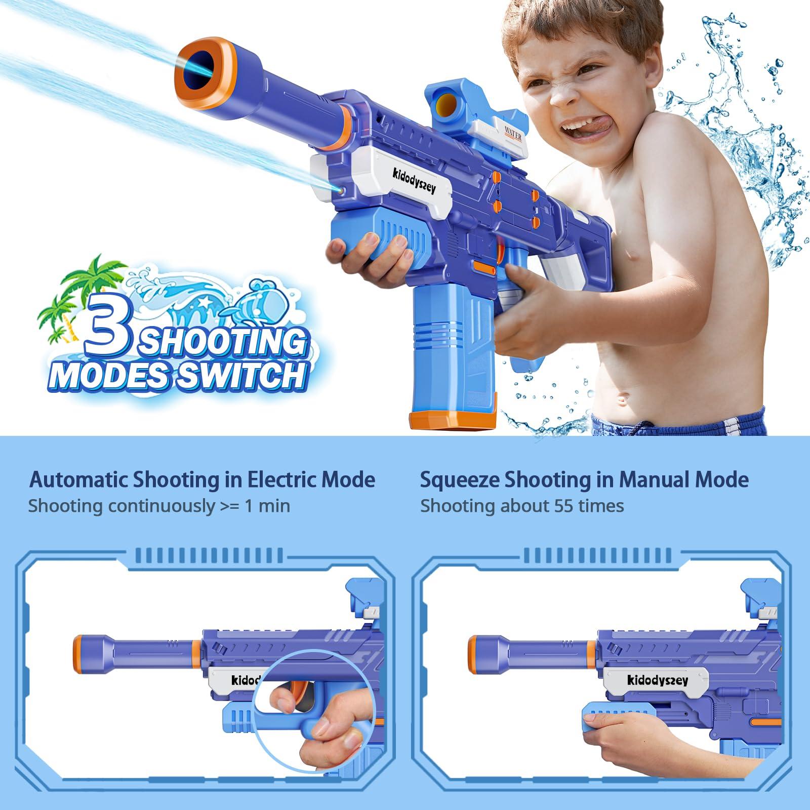 Kid Odyssey Electric Water Gun, Rechargeable Water Squirt Blaster for Adults Kids with 500ML Capacity/Unlimited Water Supply with Hose, Long Shooting Range Up 32ft, Ideal for Outdoor Beach Pool 1