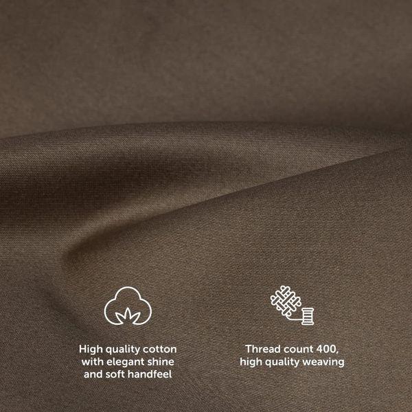 Blumtal Cotton Sateen Bed Sheets like Egyptian Cotton Fitted Sheet, 400 Thread Count, Double Size Fitted Sheet, Luxurious, Cosy and Durable Brown Fitted Sheet, 135 x 190 cm 2