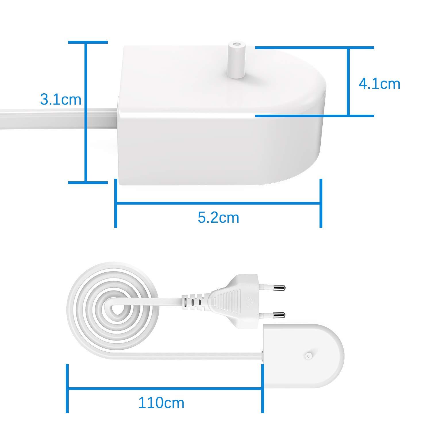 Replacement Electric Toothbrush Charger HX6100 Charging Station Suitable for Philips HX6000 Series HX6150 HX6750 HX3000 HX8000 HX9000, Waterproof IPX7 Power Cable Inductive Charging Station Type 6100 2