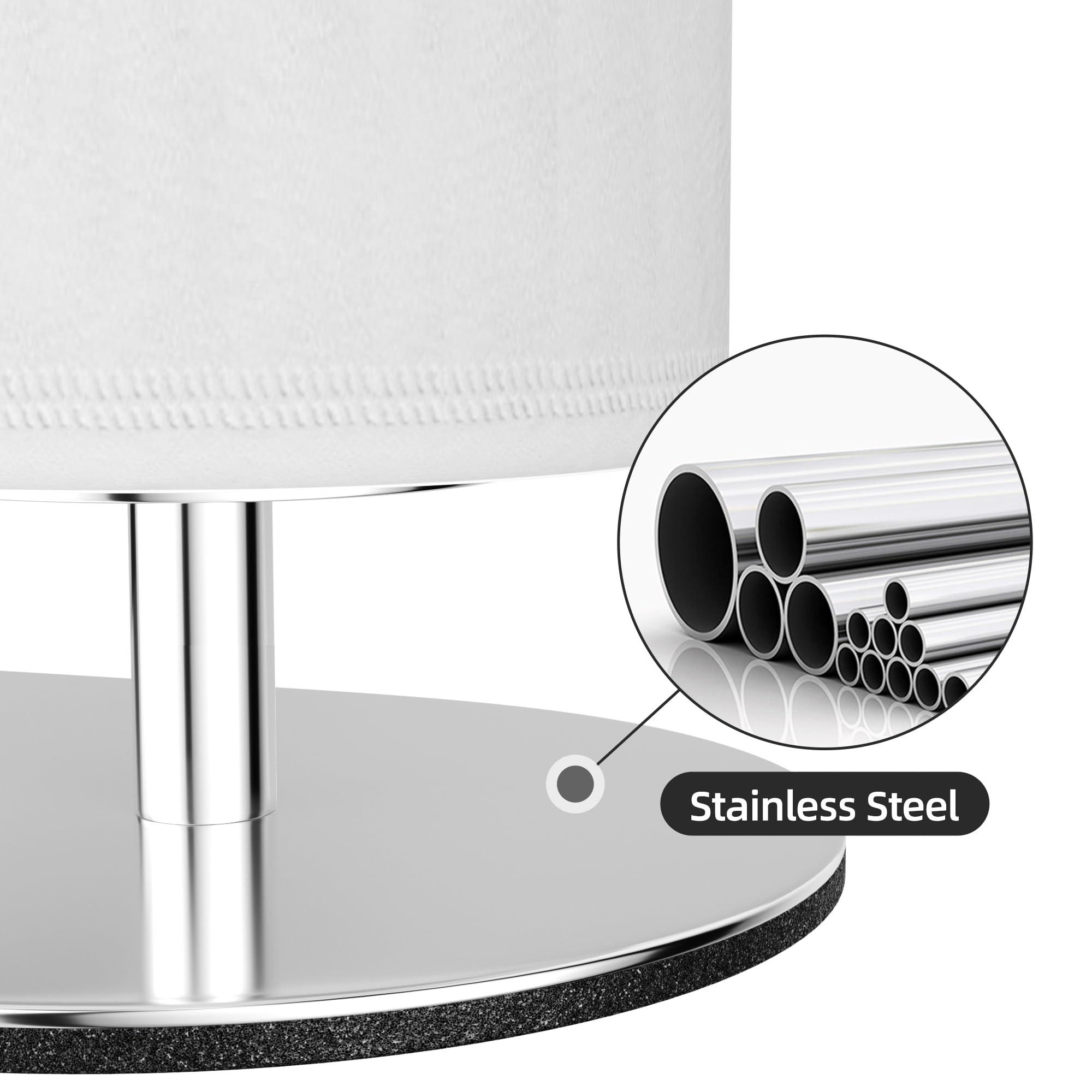 Niffgaff Toilet Roll Holder Stand(with Reserve Function), Large Capacity Double Rod Free-Standing Toilet Roll Storage Holder, Stainless Steel Toilet Paper Holder Stand for Bathroom 2