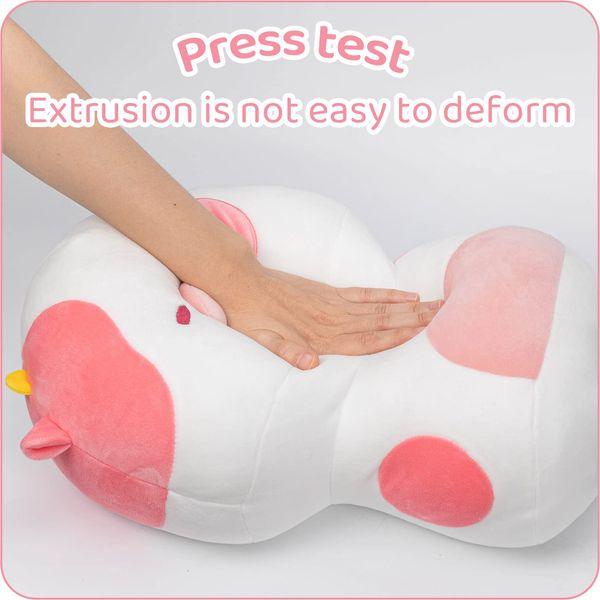 Mewaii Soft Strawberry Cow Mushroom Pillow Stuffed Animal Plush Plushie Squishy Toy - White, 8 Inch 2