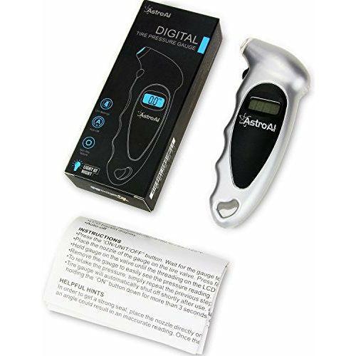AstroAI Digital Tyre Pressure Gauge 150 PSI 4 Settings for Car Truck Bicycle with Backlit LCD and Non-Slip Grip, Silver 3