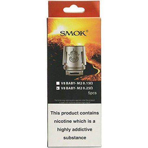 Authentic SMOK TFV8 V8 Baby Replacement M2 Coils 0.25Ohm Head (5-Pack) 0