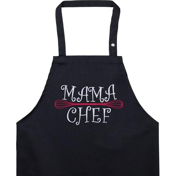 EXPRESS-STICKEREI Cooking apron women Adjustable Kitchen Aprons with Pocket | adjustable neck strap (Mama Chef - Kochschürze) 0