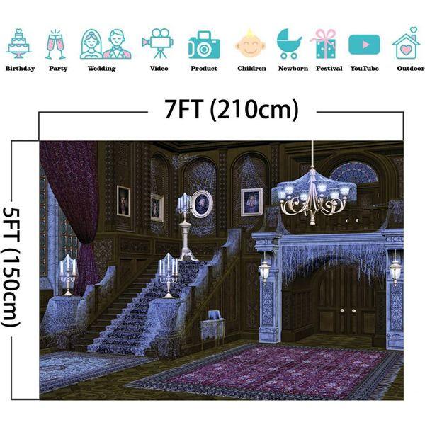 AIIKES 10x10FT Halloween Backdrop Halloween Haunted House Backdrop for Photography Spider Web Retro Stairs Creepy Setting Backdrop Children Baby Adults Portraits Photo Studio Props 12-343 1