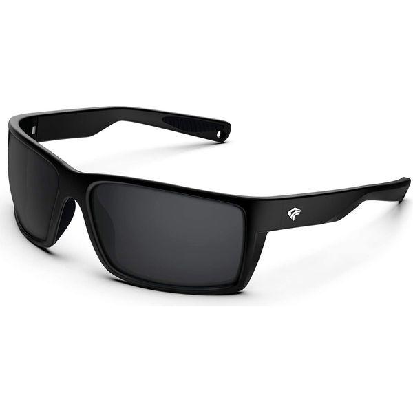 TOREGE Sports Polarized Sunglasses for Men Women Flexible Frame Cycling Running Driving Fishing Mountaineering Trekking Glasses TR24(Matte Black & Black & Black Lens) 0
