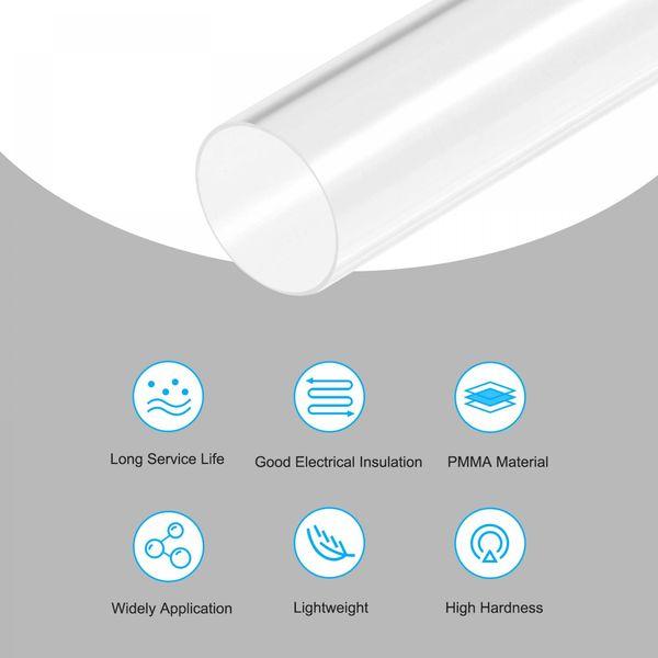 sourcing map Acrylic Pipe Clear Rigid Round Tube 195mm ID 200mm OD 18" for Lamps and Lanterns, Water Cooling System 2