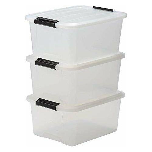 Iris Stack and Pull Storage Top Box 15 L, 15 litres. Set of 3 0