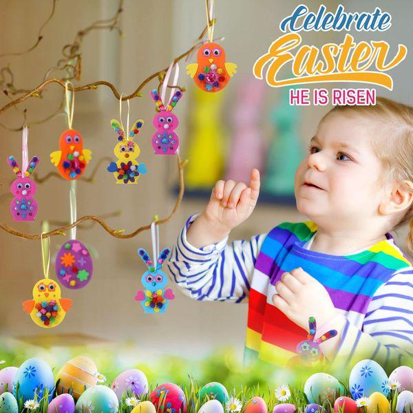 SKYLETY 588 Pieces Easter Crafts Easter Foam Stickers Set Easter Egg Bunny Chick Stickers for Kids Easter Craft Kits with Rhinestones Easter Basket Stuffers Party Favors Supplies 1