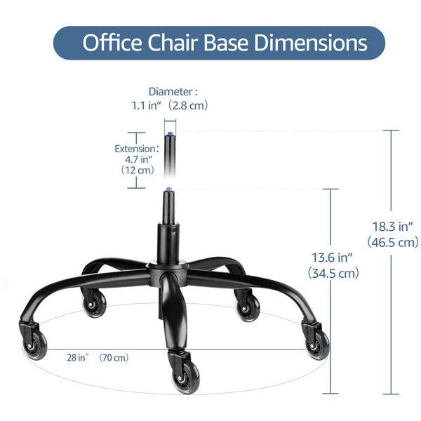 SYTOPIA Office Chair Base Replacement Bundles, Heavy Duty 352LBs, Reinforced to Repair Swivel Gaming Chair Bottom Part with 5 Universal Premium Casters and 1 Gas Lift Cylinder(Matte Black) 1