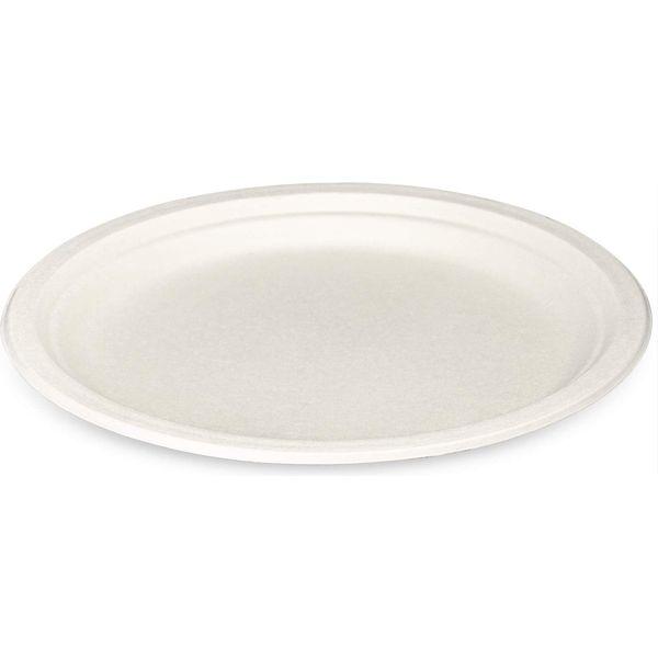 Comfy Package 100% Compostable 10 Inch Heavy-Duty Plates [125 Pack] Eco-Friendly Disposable Sugarcane Paper Plates 1