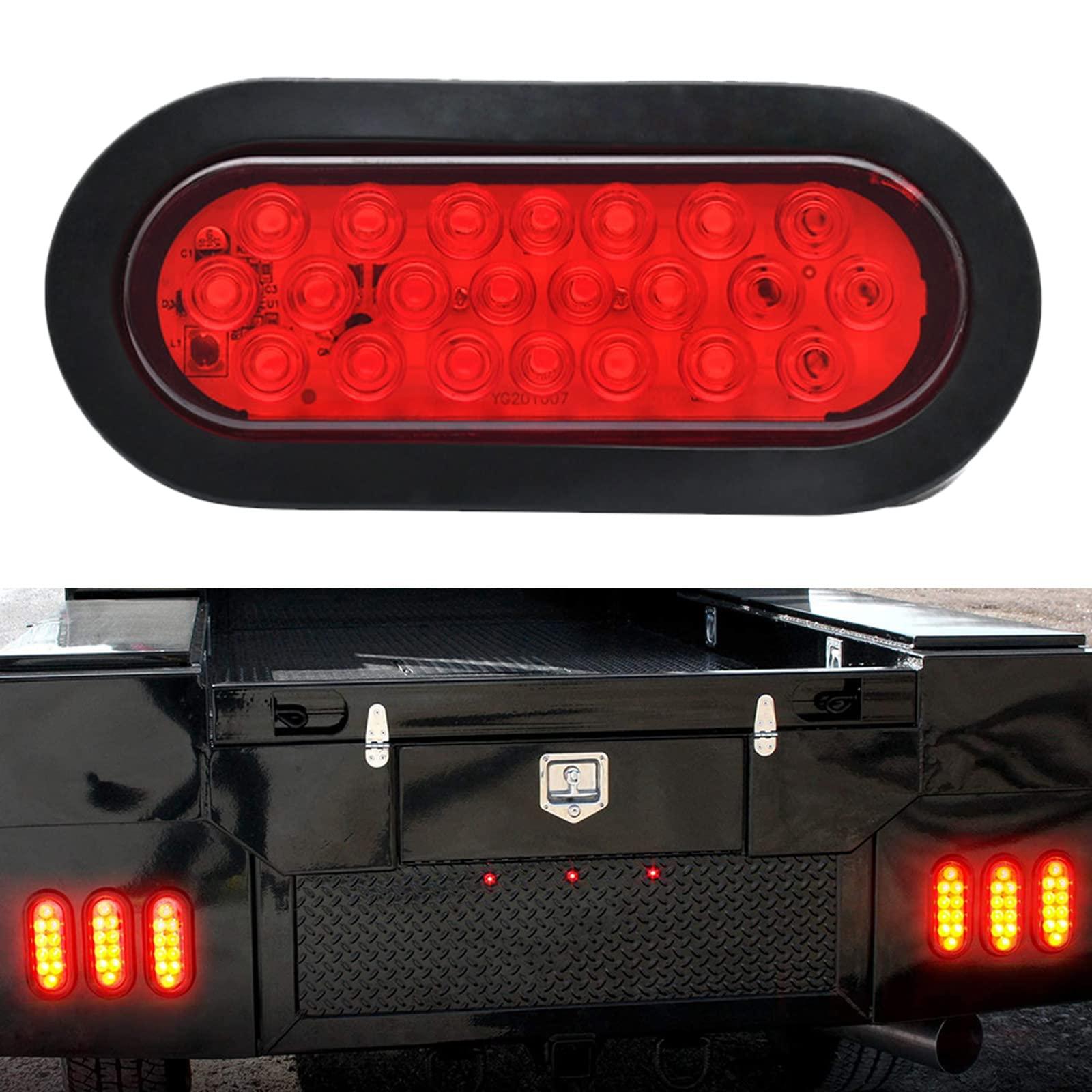 ALI2 Oval Red LED Trailer Lights Stop/Turn Tail Light 22 LED for Trailer Truck,2PCS 9