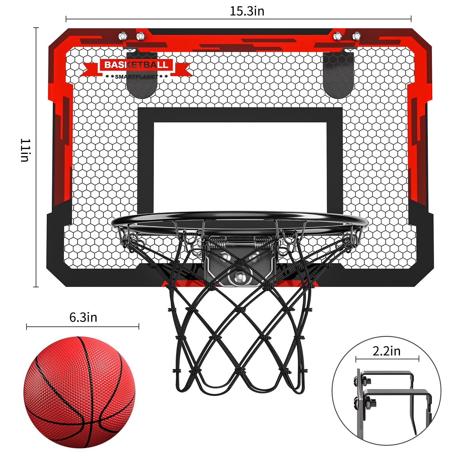 TEMI Indoor Basketball Hoop for Kids, Door Room Basketball Hoop,Mini Basketball Hoop with 2 Balls, Basketball Toys for 3 4 5 6 7 8 9 10 11 12 1