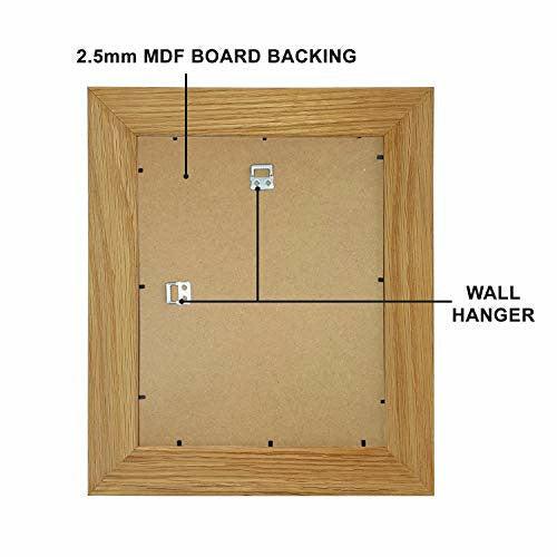 Tailored Frames|99|Real Solid Natural Oak Wooden Picture Frame with Antique Mount, Frame 50 x 40 cm for 40 x 30 cm Picture to Wall Hang UK 4