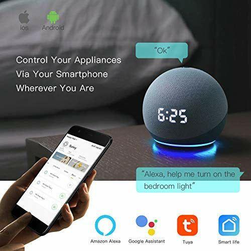 BSEED Smart Light Switch, Compatible with Alexa and Google Home,1 Gang 1 Way WiFi Touch Switch with Smart Life APP Control and Timing Function, Black Glass Panel Alexa Switch ?Neutral Wire Required? 2