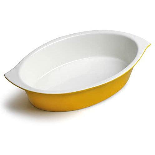 Keponbee Ceramic Baking Dishes for Oven Baking Pan Oval Baking Dish, Large Lasagna Dishes Deep Au Gratin Dish Casserole Dish, 29x18x6.5cm, Yellow 0
