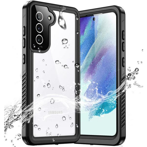 Temdan Designed for Samsung Galaxy S21 FE Case,IP68 Waterproof Case with Built-in Screen Protector,Full Body Heavy Duty Shockproof Dustproof Snowproof Clear Case for Samsung S21 FE 5G 6.4 Inch（Black）