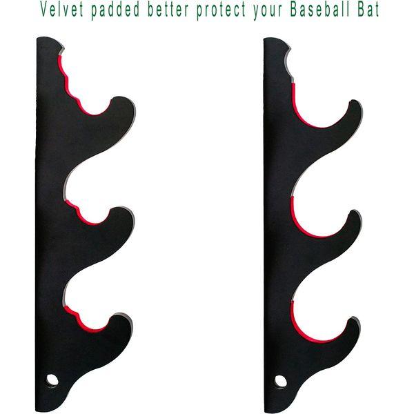 FOXSMZZ Baseball Bat Display Rack Softball Bat Holder for Horizontal Display Wooden Bat Rack for Memorabilia and Collectible (3 Tier), Black 1