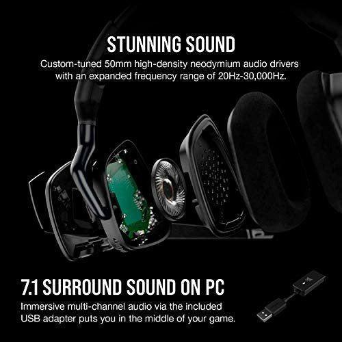 Corsair VOID ELITE Surround Gaming Headset (7.1 Surround Sound, Optimised Omnidirection Microphone with PC, PS4, Xbox One, Switch and Mobile Compatibility) Black 4