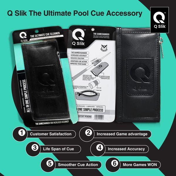 Q Slik Ultimate Pool Cue Cleaner and Cue Burnisher - Game Changer Billiards Accessories for Increased Accuracy - Clean, Burnish, Lubricate and Improve Your Game in One Simple Process 2