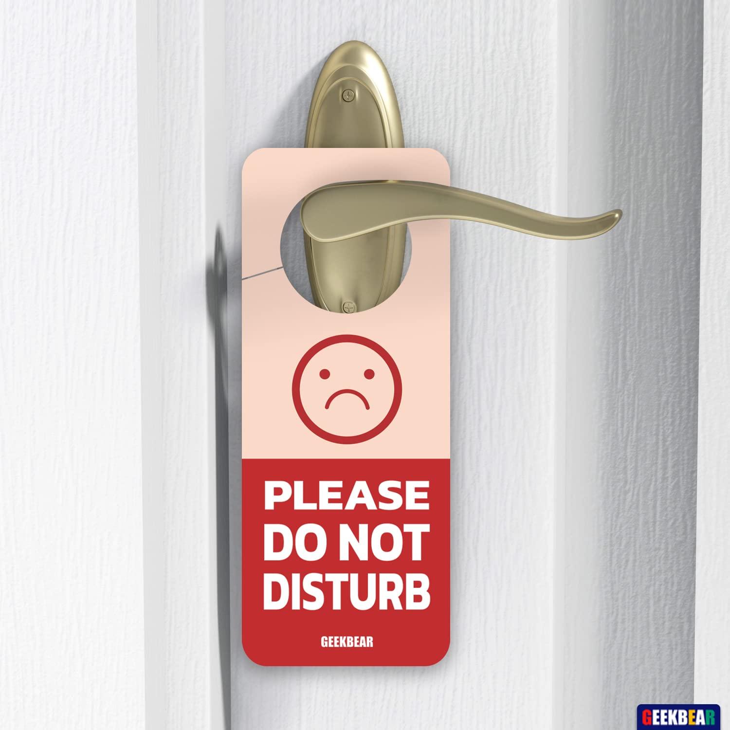 GEEKBEAR Do Not Disturb Door Hanger Sign (05. Rainbow) - 2 Pack - Reversible and Double Sided Privacy Office Sign - Please Do Not Disturb on Front and Welcome Please Knock on Back Side 1