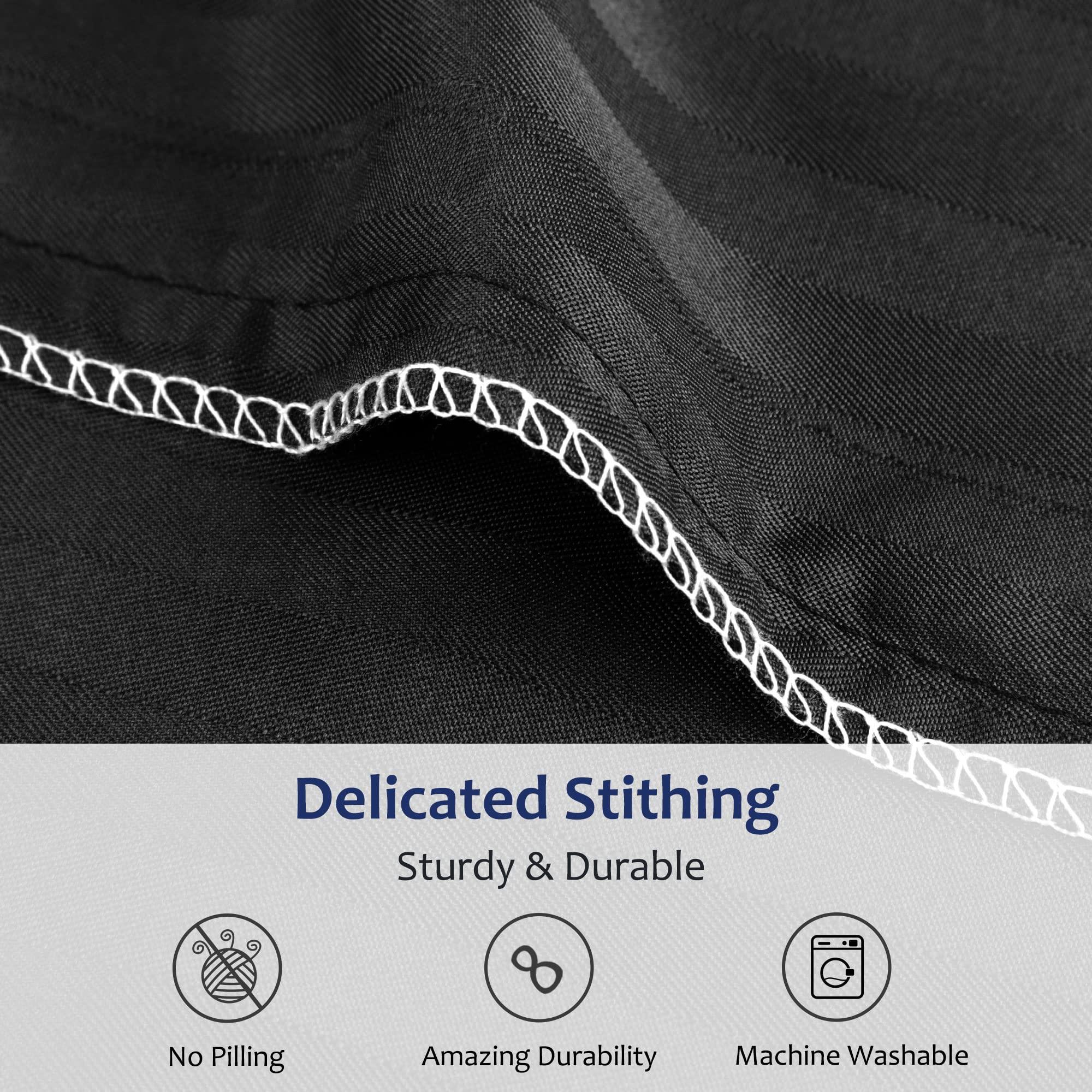 PiccoCasa 100GSM Microfiber Striped Bed Fitted Sheet, 16 Inch Deep Pocket Bed Mattress Cover, Durable Soft Breathable Wrinkle Resistant Bottom Sheets Black Super King 4