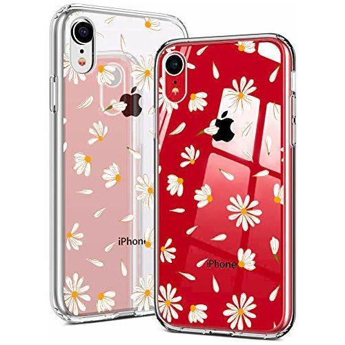 Idocolors Aesthetic Phone Case for iPhone 6 / 6s Clear Daisy Pattern Design, Thin TPU Soft Bumper + Backshell Protective Mobile Phone Case, Cute Floral Flower Cover for Girls & Women 0