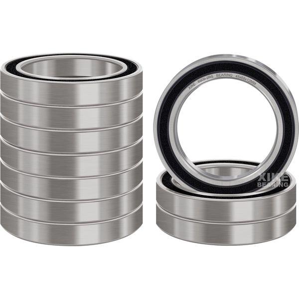 XIKE 6909-2RS Ball Bearings 45x68x12mm Grease & Bearing Steel & Rubber Seals, 6909RS Deep groove ball bearing with seals or shields, Pack of 10.