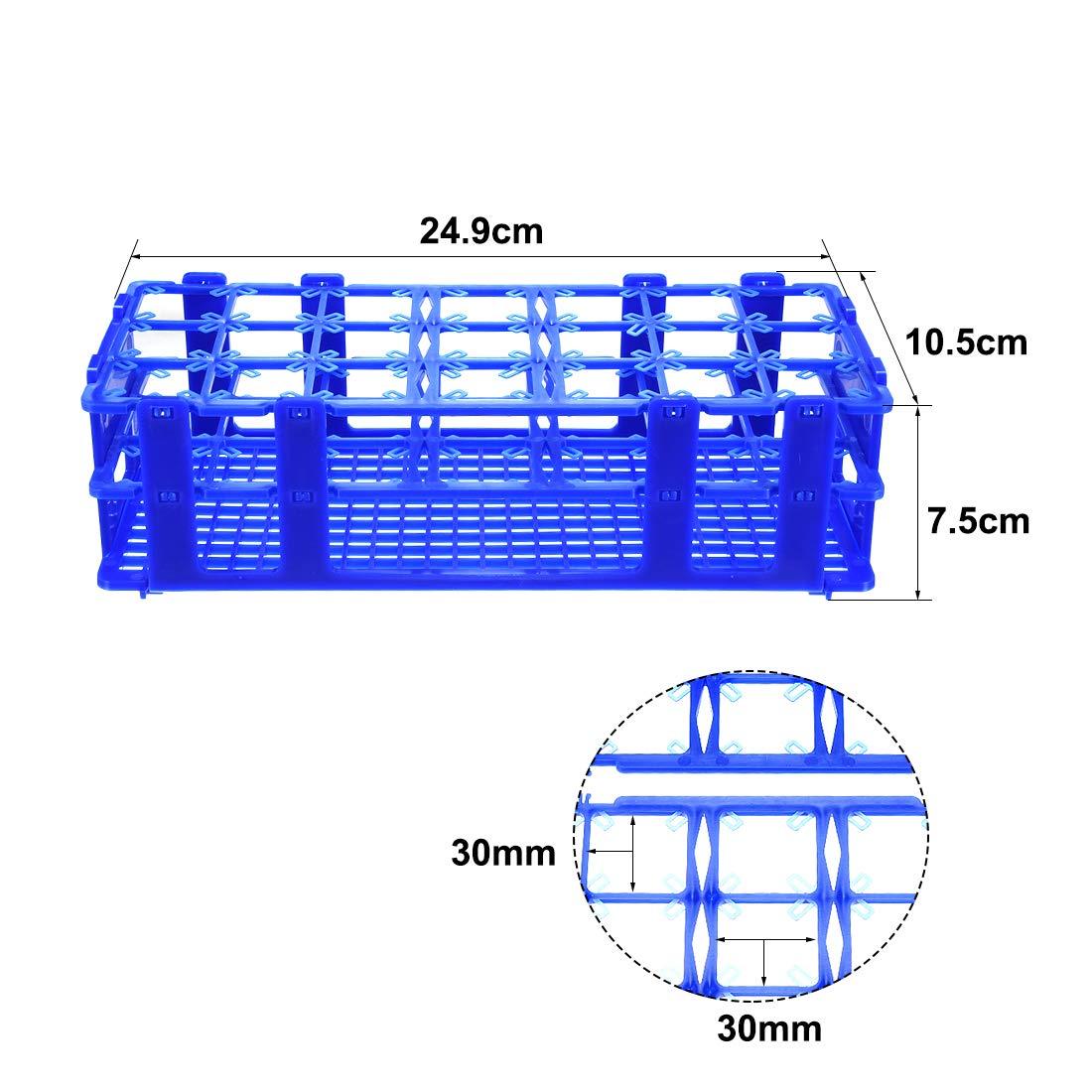 sourcing map Tube Rack Detachable Polypropylene 21-Well Blue for 50ml 2