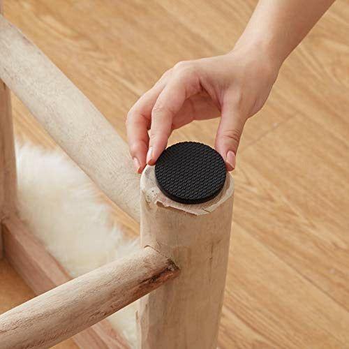 Amazon Basics Rubber Furniture Pads, Black, 5.08 cm Round, 8 pcs 3