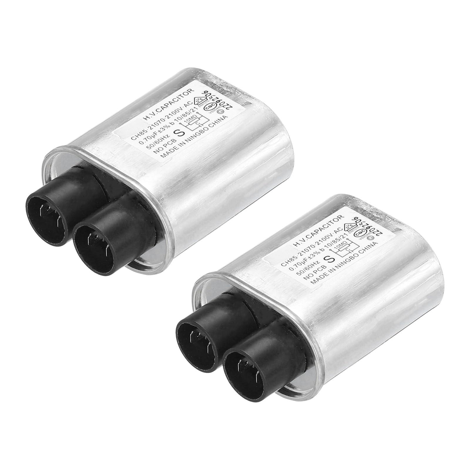 sourcing map Microwave Capacitor Replacement High Voltage Oven Capacitor 2100VAC 0.70uf Pack of 2