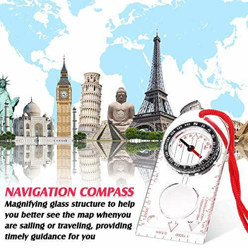 Navigation Compass Orienteering Compass Boy Scout Compass Hiking Compass with Adjustable Declination for Expedition Map Reading, Navigation, Orienteering and Survival (11.5 x 5.5 cm) 4