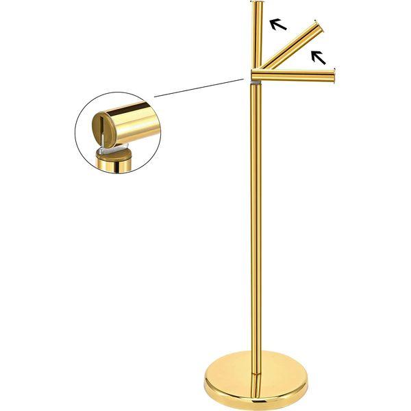 TeinJaen Toilet roll Holder Free Standing Gold with Heavy Floor,19 x19 x55cm,for Bathroom,Stainless Steel Gold 4