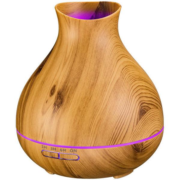 550ml Essential Oil Diffuser , Aromatherapy Wood Grain Aroma Diffusers with Timer Cool Mist Humidifier for Large Room, Home, Baby Bedroom, Waterless Auto Shut-off, 7 Colors Changing Lights (Brown) 0
