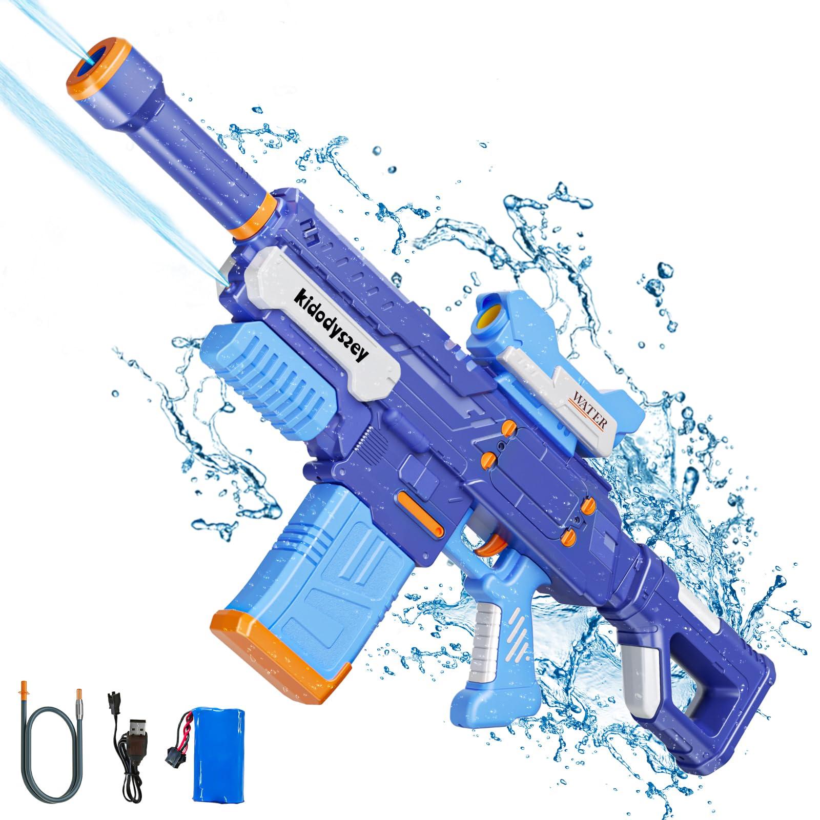 Kid Odyssey Electric Water Gun, Rechargeable Water Squirt Blaster for Adults Kids with 500ML Capacity/Unlimited Water Supply with Hose, Long Shooting Range Up 32ft, Ideal for Outdoor Beach Pool 0