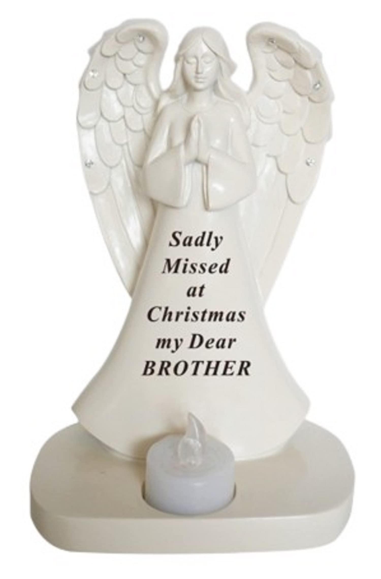 David Fischhoff Memorial Christmas Angel With Flickering Light and Diamante Decoration - Brother