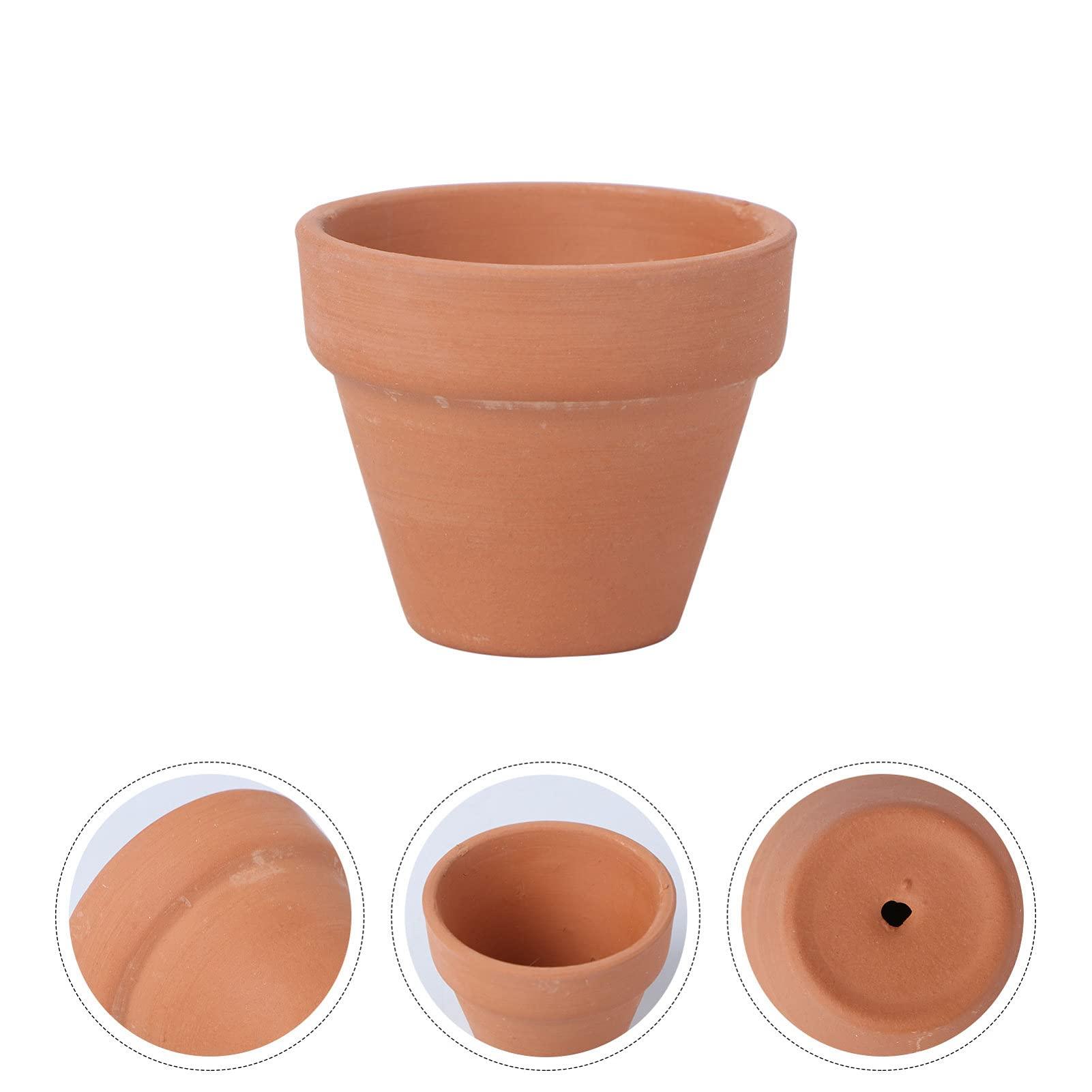 Happyyami 10pcs 4. 5x4cm Small Mini Terracotta Pot Red Pottery Nursery Pot Cactus Flower Pots Succulent Planter Pot with Drainage Hole for Gardening Garden Balcony 9